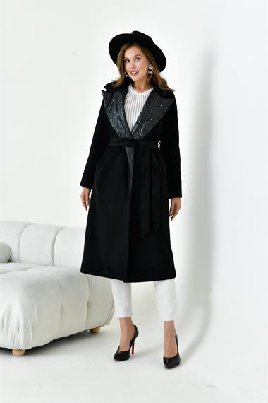 FTZ Women Kadın Kaşe Kaban  Siyah 30976