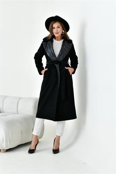 FTZ Women Kadın Kaşe Kaban  Siyah 30976