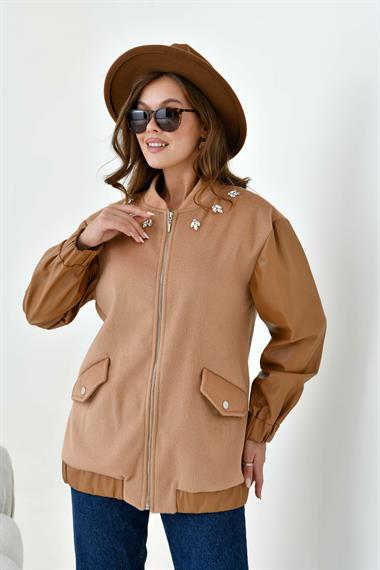 FTZ Women Kadın Kaşe Kaban  Vizon 30935