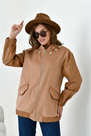 FTZ Women Kadın Kaşe Kaban  Vizon 30935