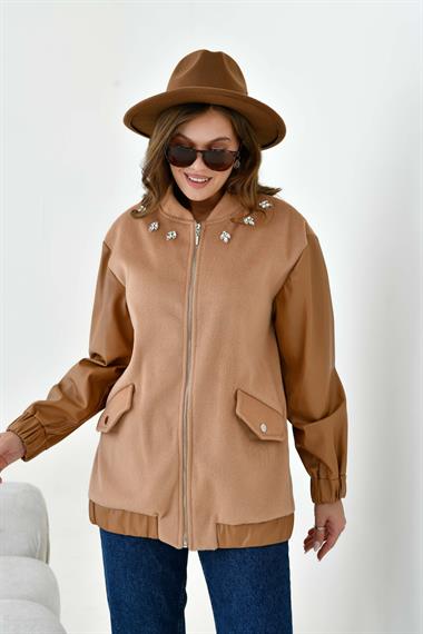 FTZ Women Kadın Kaşe Kaban  Vizon 30935