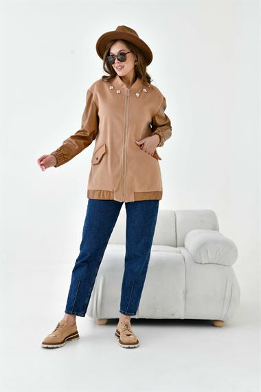 FTZ Women Kadın Kaşe Kaban  Vizon 30935