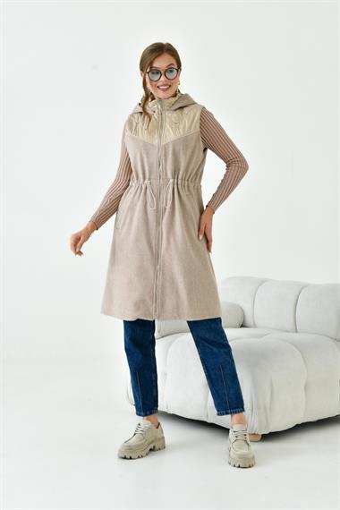 FTZ Women Kadın Kaşe Yelek  Beige 30975