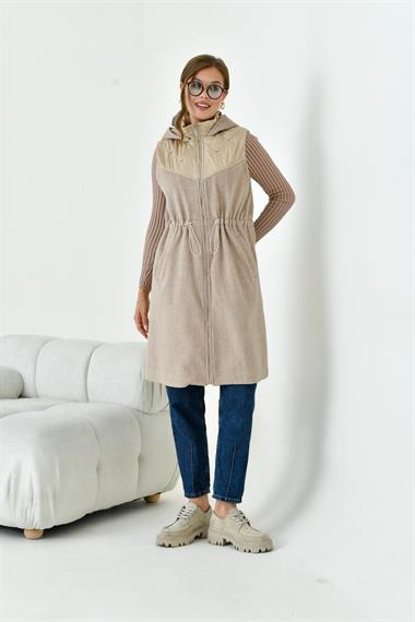 FTZ Women Kadın Kaşe Yelek  Beige 30975