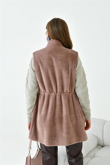 FTZ Women Kadın Kaşe Yelek  Kakao 30956