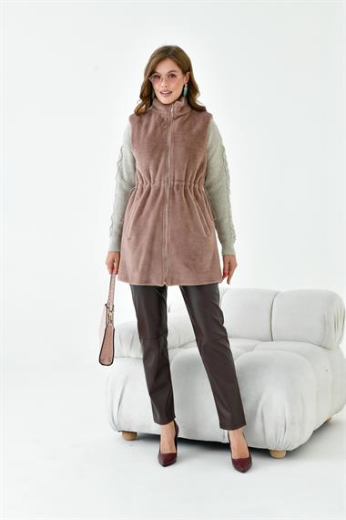 FTZ Women Kadın Kaşe Yelek  Kakao 30956