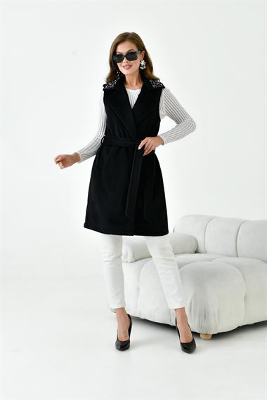 FTZ Women Kadın Kaşe Yelek  Siyah 30947