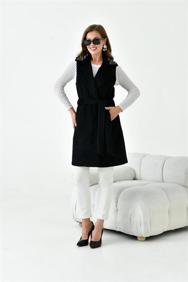FTZ Women Kadın Kaşe Yelek  Siyah 30947