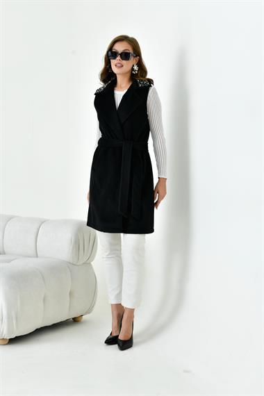 FTZ Women Kadın Kaşe Yelek  Siyah 30947
