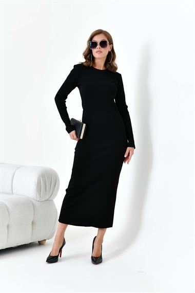 FTZ Women Kadın Kaşkorse Elbise  Siyah 30901