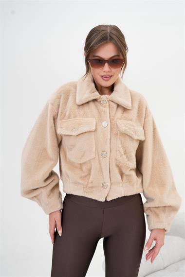 FTZ Women Kadın Kaşmir Mont  Beige 30984