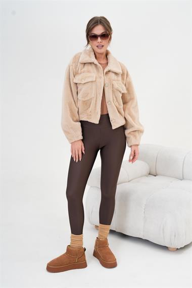 FTZ Women Kadın Kaşmir Mont  Beige 30984