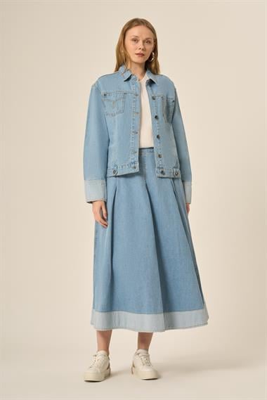 FTZ Women Kadın Kot Etekli Takım  BUZ MAVİ 31127