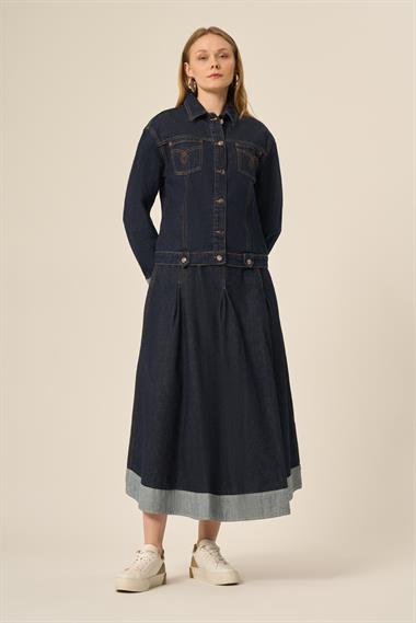 FTZ Women Kadın Kot Etekli Takım  Mavi 31127