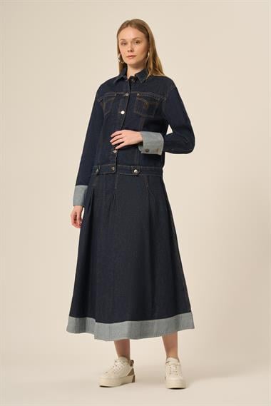 FTZ Women Kadın Kot Etekli Takım  Mavi 31127