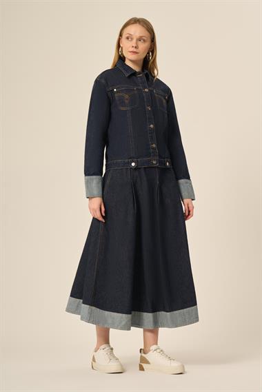 FTZ Women Kadın Kot Etekli Takım  Mavi 31127