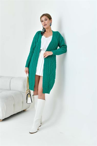 FTZ Women Kadın Saç Örgülü Hırka  Benetton 20728