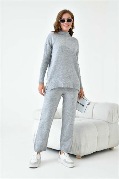 FTZ Women Kadın Saç Örgülü  İkili Takım  Gri 20618