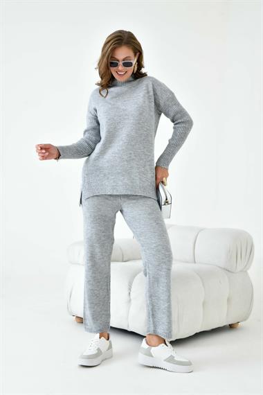 FTZ Women Kadın Saç Örgülü  İkili Takım  Gri 20618