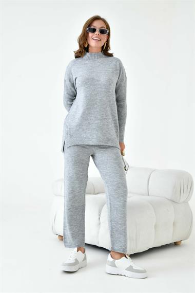 FTZ Women Kadın Saç Örgülü  İkili Takım  Gri 20618