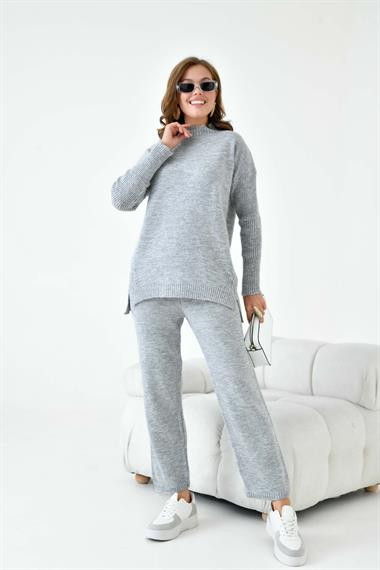 FTZ Women Kadın Saç Örgülü  İkili Takım  Gri 20618