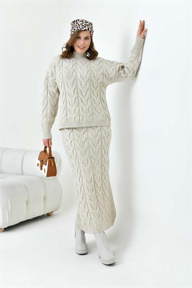 FTZ Women Kadın Sim Detaylı İkili Takım  Taş 20731