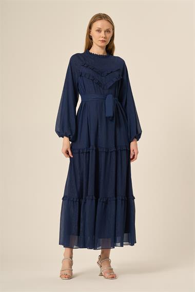 FTZ Women Kadın Simli Elbise  Lacivert 31144