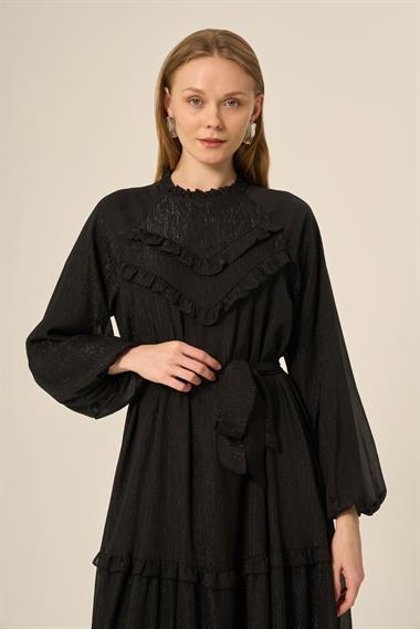 FTZ Women Kadın Simli Elbise  Siyah 31144