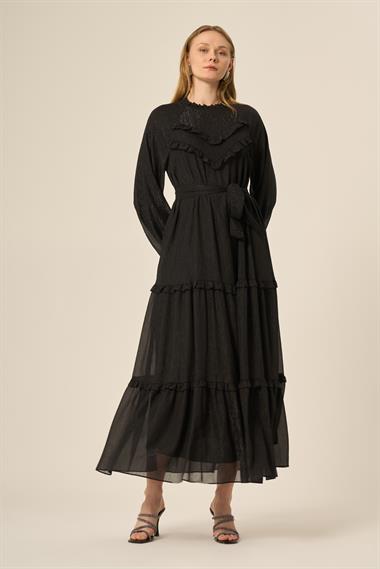 FTZ Women Kadın Simli Elbise  Siyah 31144