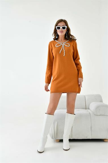 FTZ Women Kadın Taş Detaylı Tunik  Safran 20894