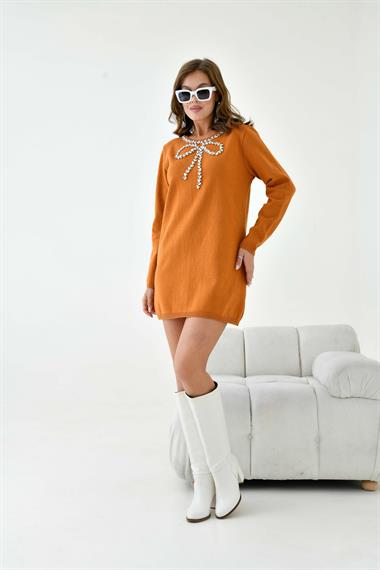 FTZ Women Kadın Taş Detaylı Tunik  Safran 20894