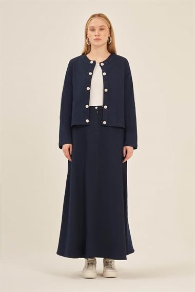 FTZ Women Kadın Kot Etekli Takım  İndigo 31151