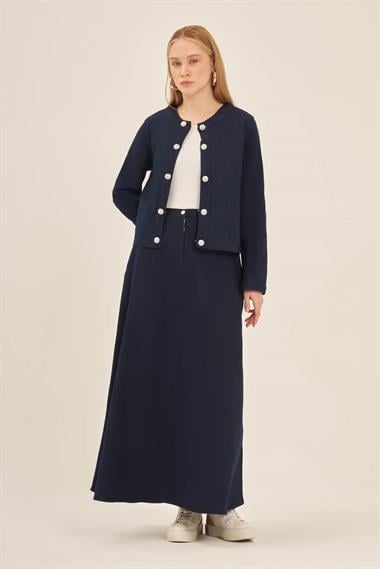 FTZ Women Kadın Kot Etekli Takım  İndigo 31151