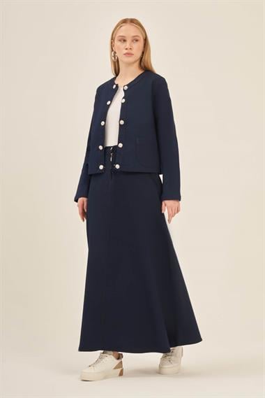 FTZ Women Kadın Kot Etekli Takım  İndigo 31151