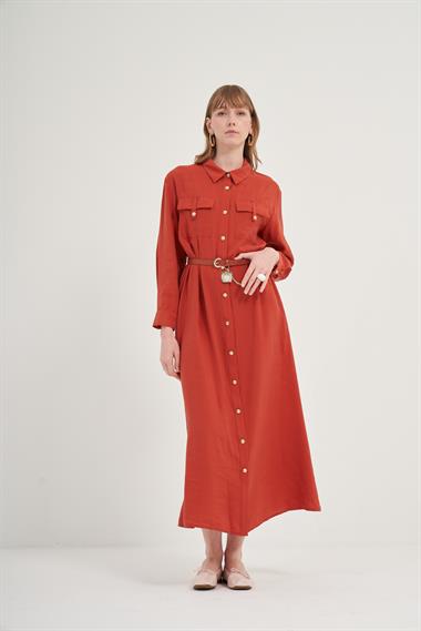 FTZ Women Kadın Modal Elbise  Bakır 31016