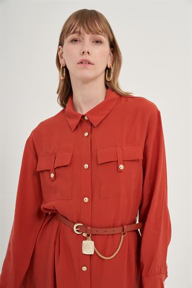 FTZ Women Kadın Modal Elbise  Bakır 31016