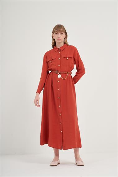 FTZ Women Kadın Modal Elbise  Bakır 31016