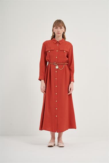 FTZ Women Kadın Modal Elbise  Bakır 31016