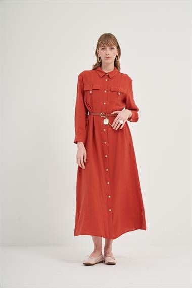 FTZ Women Kadın Modal Elbise  Bakır 31016