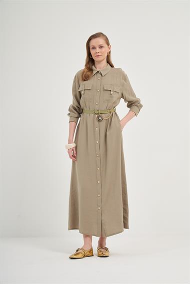 FTZ Women Kadın Modal Elbise  Haki 31016