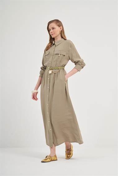 FTZ Women Kadın Modal Elbise  Haki 31016