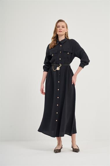 FTZ Women Kadın Modal Elbise  Siyah 31016