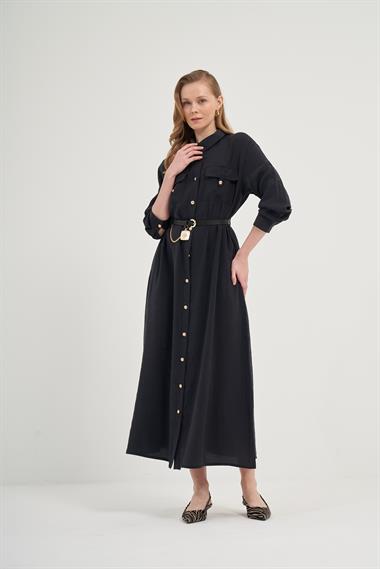 FTZ Women Kadın Modal Elbise  Siyah 31016