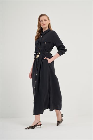 FTZ Women Kadın Modal Elbise  Siyah 31016