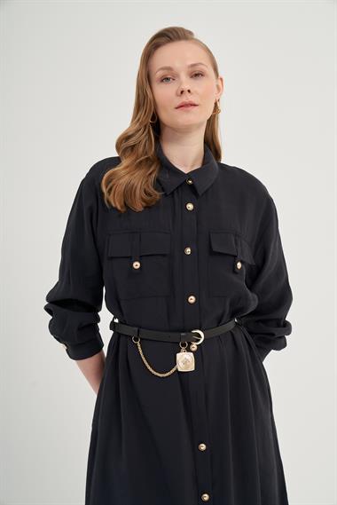 FTZ Women Kadın Modal Elbise  Siyah 31016