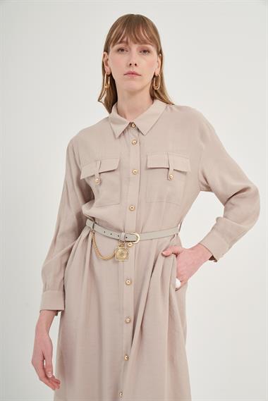 FTZ Women Kadın Modal Elbise  Taş 31016