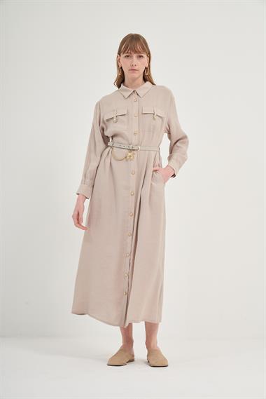 FTZ Women Kadın Modal Elbise  Taş 31016