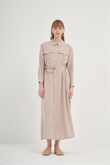 FTZ Women Kadın Modal Elbise  Taş 31016