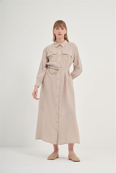 FTZ Women Kadın Modal Elbise  Taş 31016