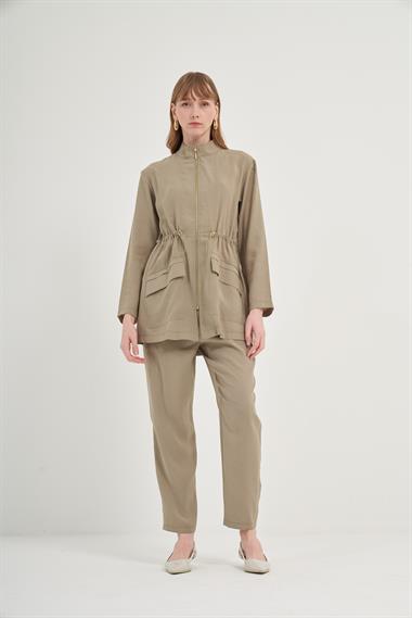FTZ Women Kadın Modal Pantolonlu Takım  Haki 31012